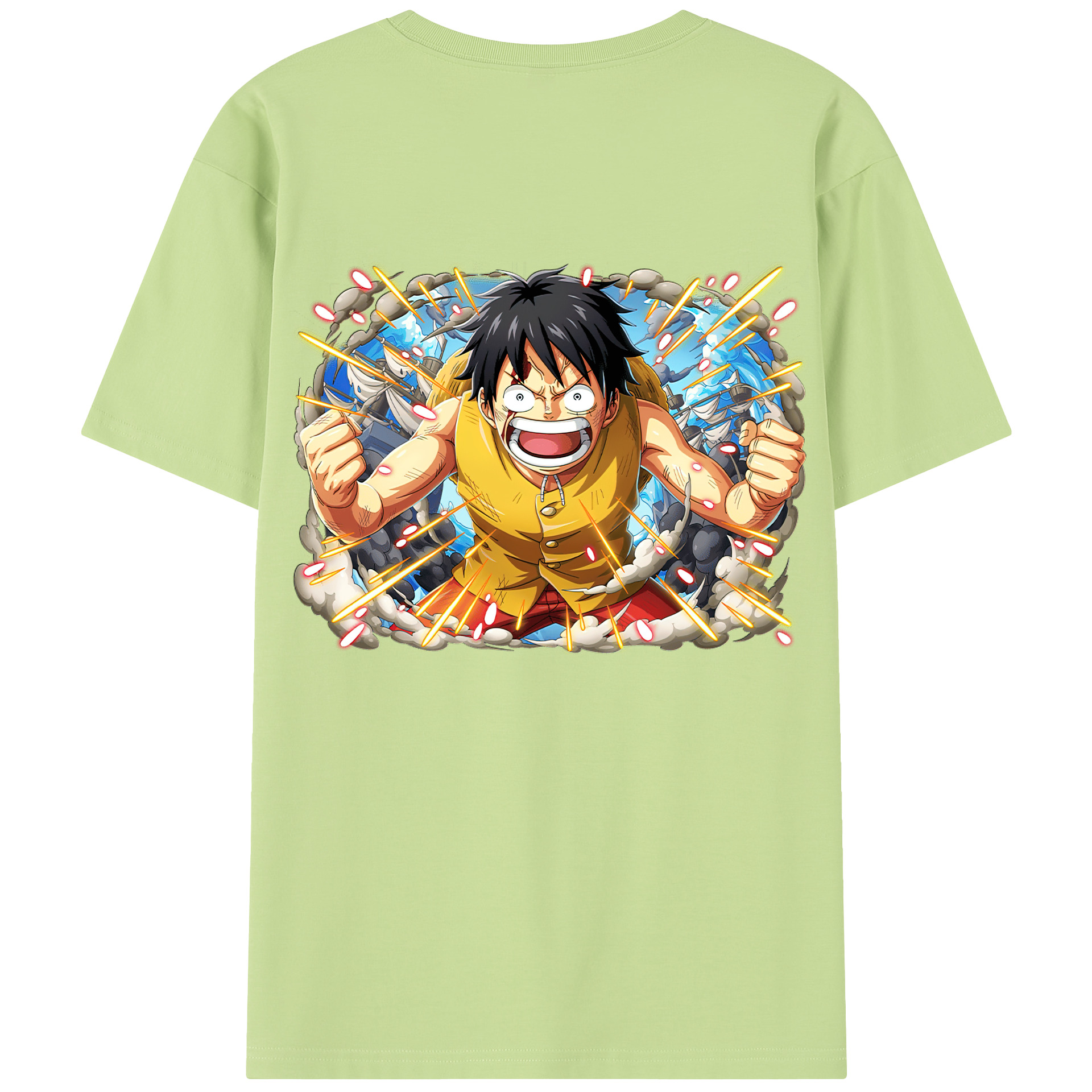 ワンピース モンキー・D・ルフィ ONE PIECE Monkey D. Luffy 綿100％半袖Tシャツ（背面プリント）